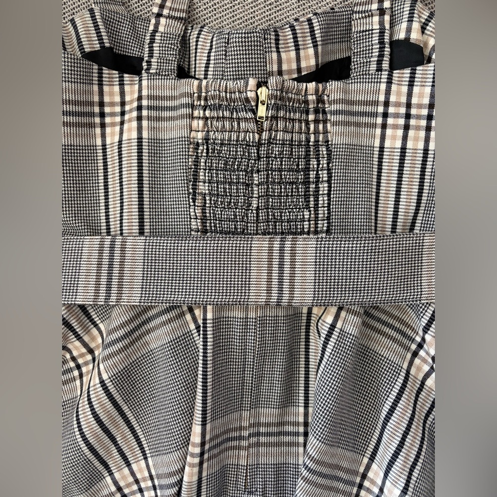 NEW Cara Cara Calypso Belt Midi Dress Raymond Plaid Gray Multi US 6 UK 10 - Picture 12 of 14